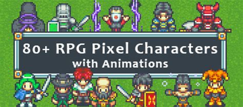 80 Rpg Sprites W Animations 2d Game Sprites Pixel Art Games Rpg