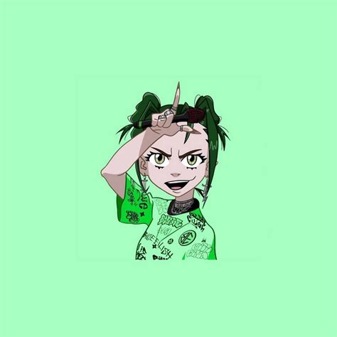 Customize and personalise your desktop, mobile phone and tablet with these free wallpapers! boggieboardcottage: Billie Eilish Logo Green Background
