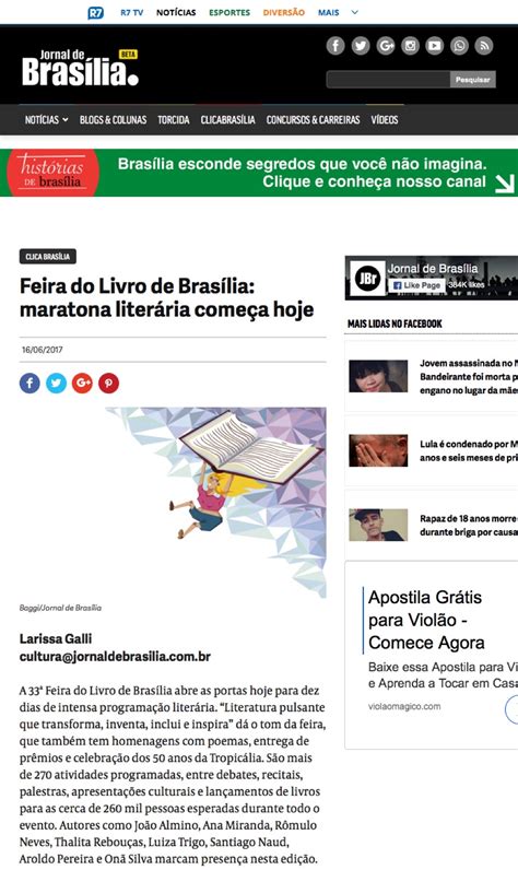 Jornal De Brasília Feira Do Livro De Brasília Maratona Literária Começa Hoje Onã Silva A