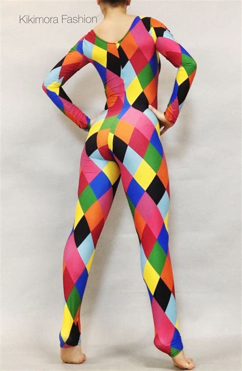 excited to share the latest addition to my etsy shop harlequin colorful costume bodysuit