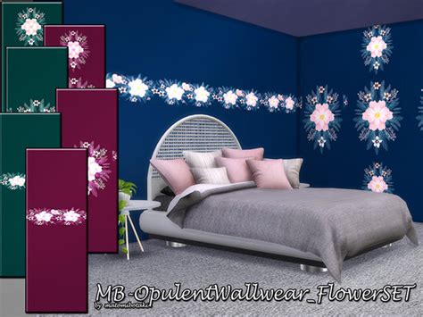 Mb Opulent Wallwear Flower Set By Matomibotaki At Tsr Sims 4 Updates