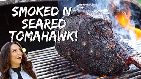 How To Smoke And Sear A Massive Tomahawk Steak Jess Pryles Youtube