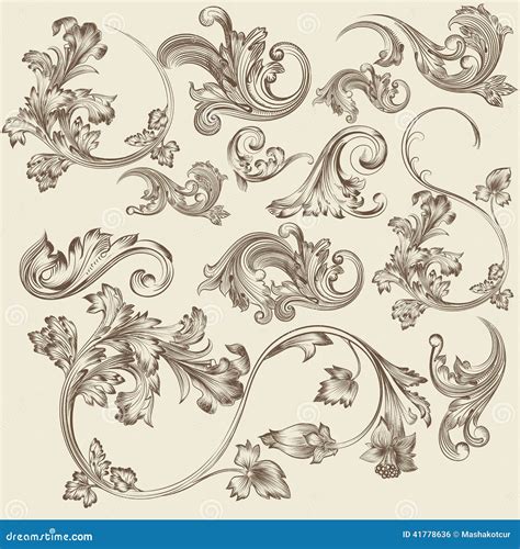 Set Of Vector Flourishes In Vintage Style Stock Vector Illustration