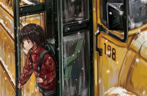 2k Free Download Anime Original Girl Bus Hd Wallpaper Peakpx