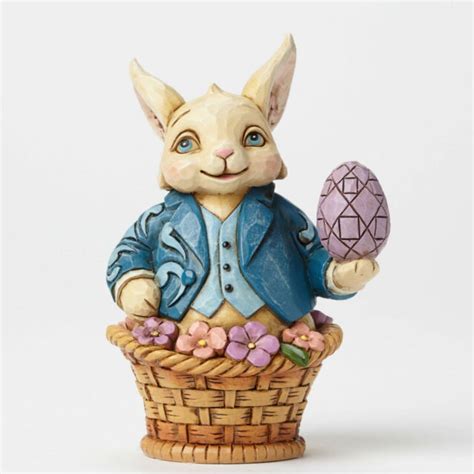 Enesco Jim Shore Heartwood Creek Easter Mini Bunny In Basket Figurine
