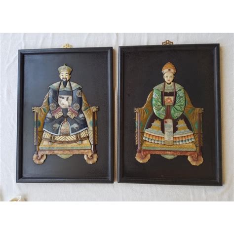 Vintage Chinese Royalty Wall Plaques A Pair Chairish