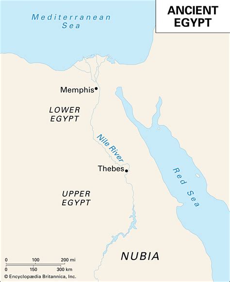 Ancient Egyptian Nile River Map