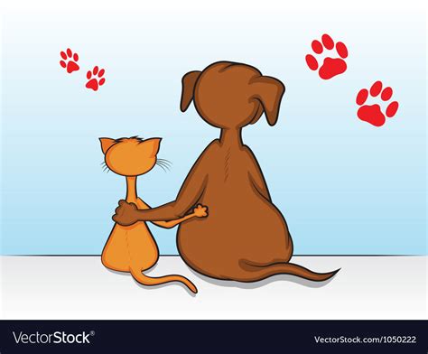Cat Dog Friends Royalty Free Vector Image - VectorStock