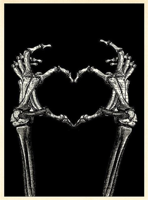 Skeleton Hands Shaping Heart Print Skeleton Hand Shaping Heart T