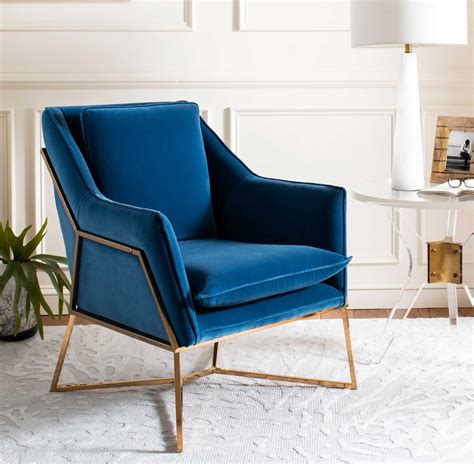 Evening Velvet Club Chair Giotto Royal Blue Accent Chairs For Living