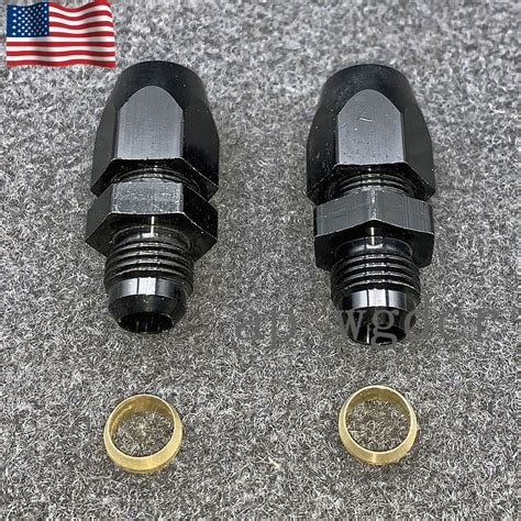 2x 6an Male To 38 Tube Hardline Fuel Line Fitting Adapter Tubing