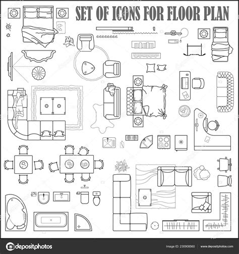 Floor Plan Furniture Vectors