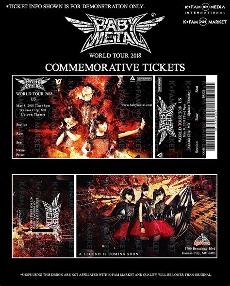 Babymetal World Tour Commemorative Concert Tickets Etsy Concert
