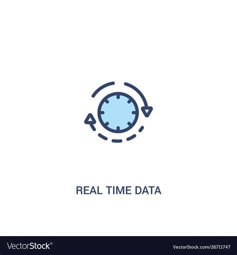 Real Time Data Concept 2 Colored Icon Simple Line Vector Image