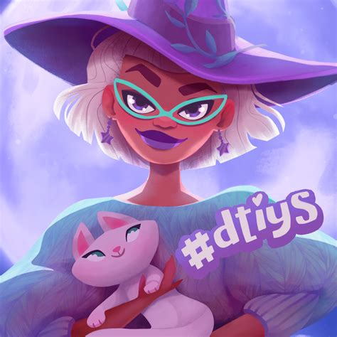 Artstation Dtiys Moon Witch And Kitty