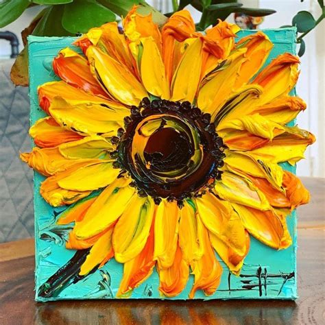 50 Easy Textured Flowers Canvas Painting Ideas For Beginners In 2020