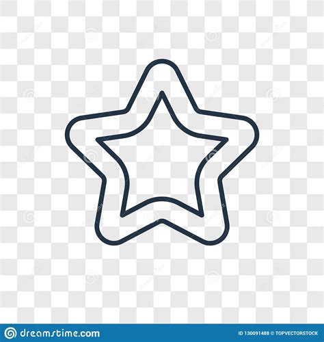 Empty Star Concept Vector Linear Icon Isolated On Transparent Ba Stock