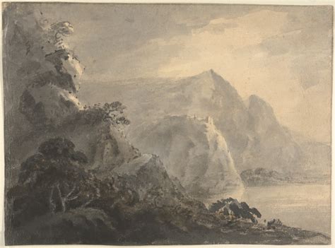 William Gilpin Landscape With Hill Lake And Figures The