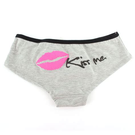 buy women sexy panties underwear printed kiss me cotton underwear lingerie sexy