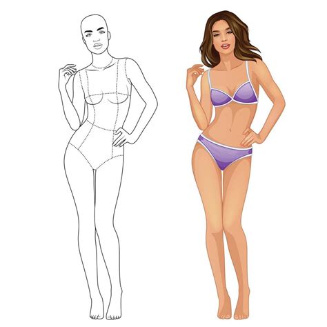 Fashion Illustration Female Figure Body Template For Fashion Design