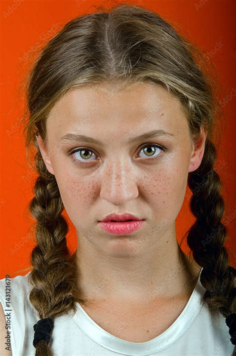 Freckled Girl With Pigtails Photos Adobe Stock