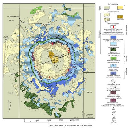Meteor Crater Geologic Map Meteor Crater Arizona Mappery