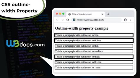 Omitted values are set to their initial values. CSS outline-width Property