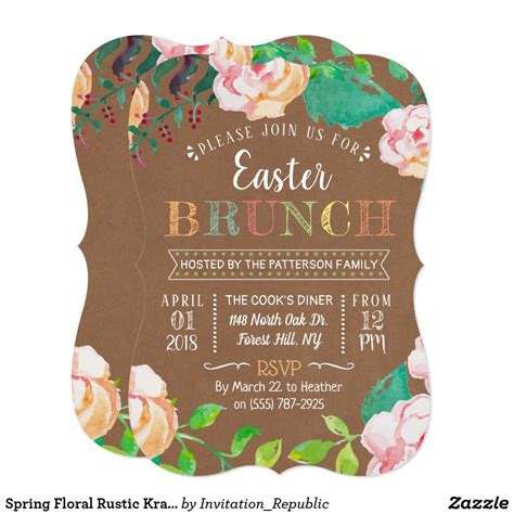 25 cute and creative homemade easter basket ideas. Spring Floral Rustic Kraft Easter Brunch Invitation | Zazzle.com | Brunch invitations, Easter ...