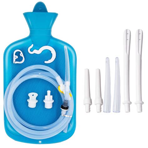 enema bag 2l home enema kit with 6 5ft long silicone hose 7 enema tips controlable water flow