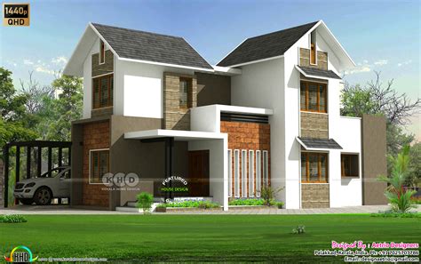 1575 Sq Ft Sloping Roof Style House With 4 Bedrooms Kerala Home