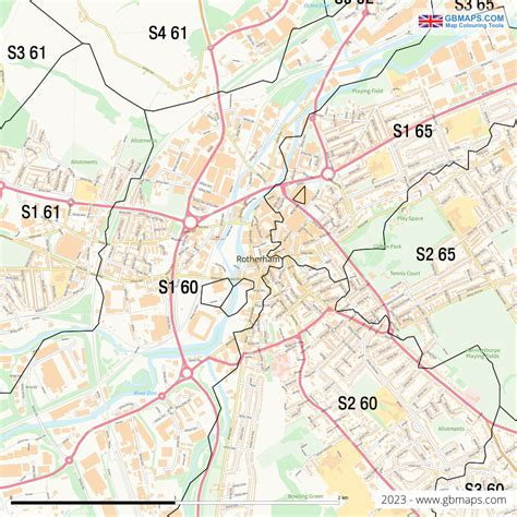 Rotherham Vector Street Map