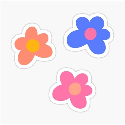 Indie Flower Sticker For Sale By Shanaong Redbubble