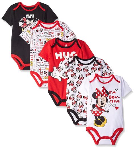 Disney Baby Girls Minnie Mouse 5 Pack Bodysuits