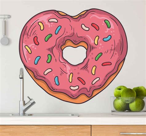Donuts Heart Food Wall Decal Tenstickers