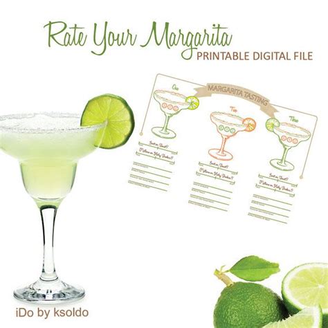 Margarita Tasting Rating Sheet Margarita Score Card Etsy Margarita
