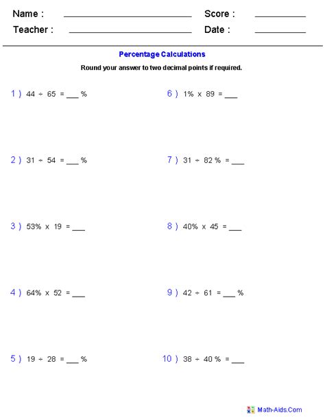 Dynamically created math worksheets for addition, subtraction, multiplication, division, time keywords: Percent Worksheets | Percent Worksheets for Practice