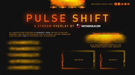 The obs overlay maker—also known as the twitch overlay maker—is easy to use following these five simple steps. Pulse Shift - Orange Overlay - Twitch Overlay