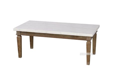 Imperial Coffee Table Real Marble Topwhite Wash Timber Nzs