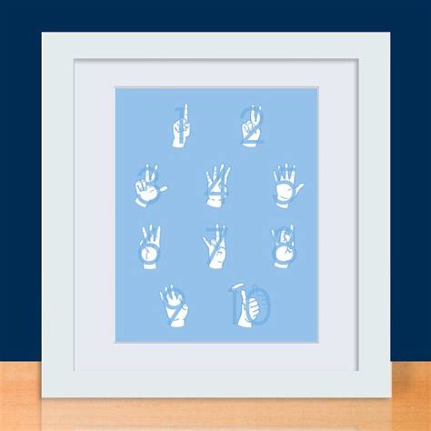 Sign Language Counting Art Print Custom 11 X 14 Par Popheartpress