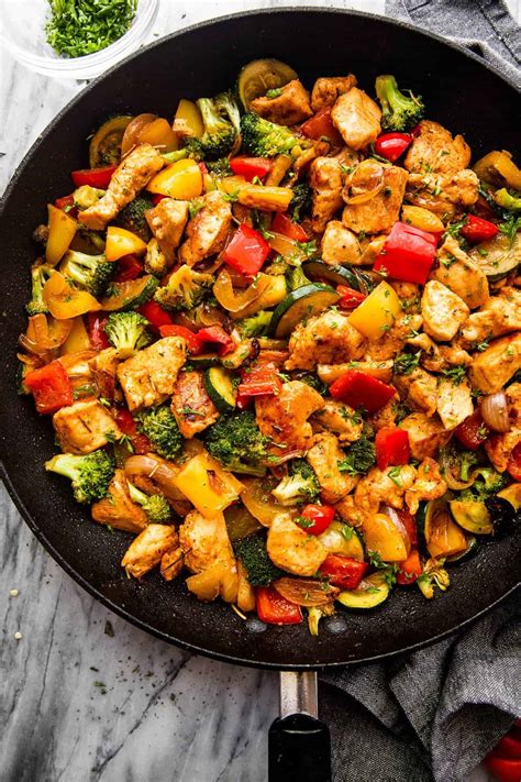Chicken Vegetables Skillet Recipe Diethood