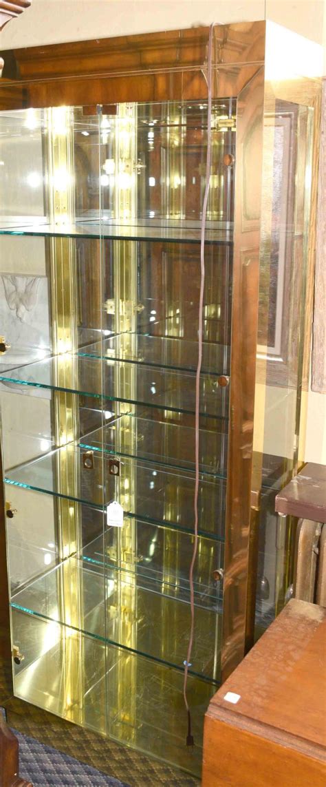 We did not find results for: MODERN BRASS & GLASS LIGHTED DISPLAY CASE - (2) Full front d