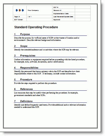 Ensure your sops adhere to iso standards. Standard Operating Procedure Example | Standard operating ...