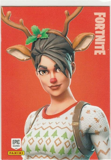 Fortnite Red Nosed Raider 189 Rare Outfit Panini 2019 Trading Card