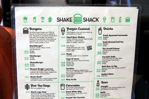 Shake Shack Printable Menu