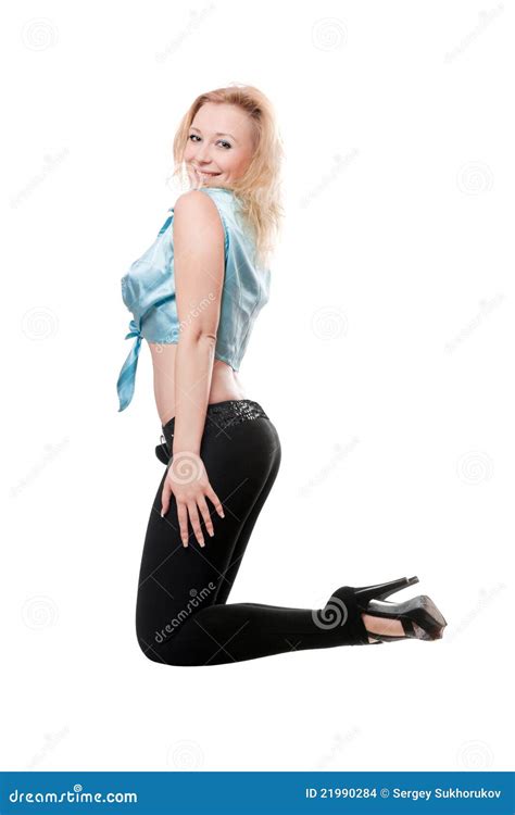 Young Woman Bending The Knee Stock Images Image 21990284