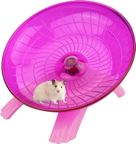 Flying Saucer Hamster Wheel With Silent Spinner Cm For Cage Dwarf Hamster Small Rat Pink