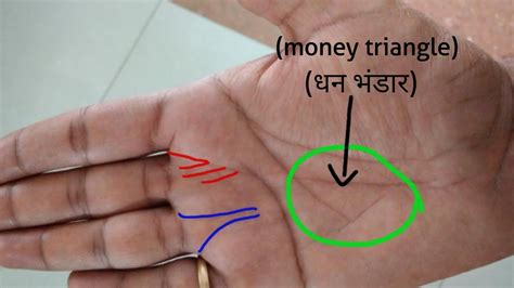 They are upright lines locating under the ring and little fingers. Palmistry reading in hindi. Money traingle-धन भंडार. पैसा ही पैसा हाथ में - YouTube