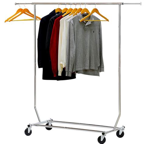 Heavy Duty Clothes Rack Single Rail Garment Rack With Wheels