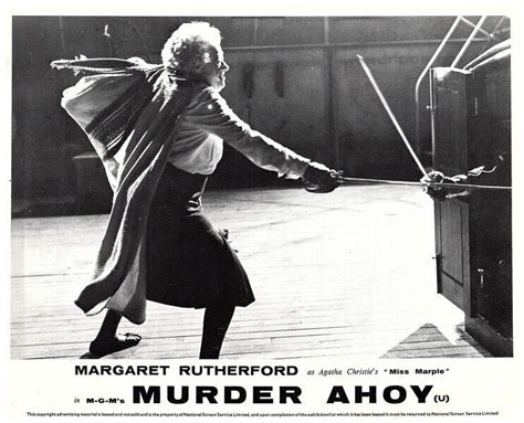 murder ahoy 1964 margaret rutherford as miss marple in sword fight 8x10 photo moviemarket