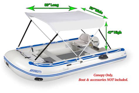 Sea Eagle Wide Bimini Top For Inflatable Boats Mounting Hardware